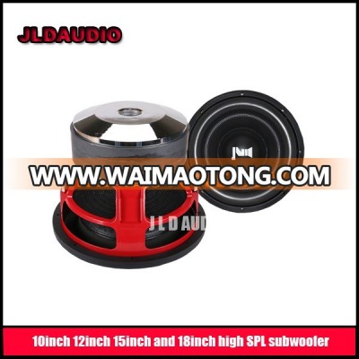 JLDAUDIO Hot selling with High SPL dual 2ohms 1500RMS 10" 12" 15" 18" car subwoofer